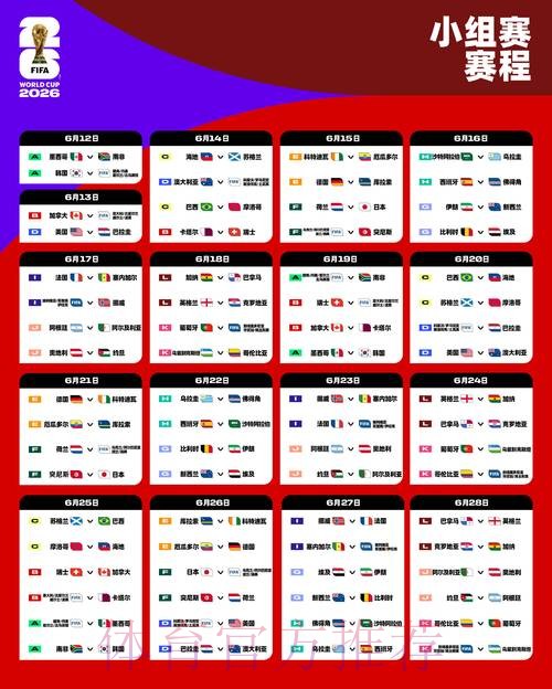 2026世界杯小组赛赛程实时更新比赛时间表在哪里看